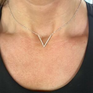 Delicate diamond V shape necklace from Jared